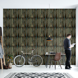 Rijke veelkleurige houten ontwerpbehang behang
