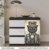 Rijke Victoriaans Steampunk Black Cat AB6 Decoupag Tissuepapier