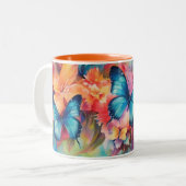 Rijke vlinder ontwerp keramische Mok (Voorkant links)