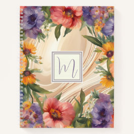 Rijke Waterverf Bloemen Border Hardcover Notitieboek
