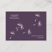 Rijke Wijn Paarse Paardenbloem Seed Wedding Plaatskaartje (Voorkant)