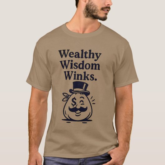 Rijke wijsheid knipoogt t-shirt (Voorkant)