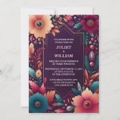 Rijke zachte Blauwgroen Herfst Gem Bold Jewel Tone Kaart (Voorkant)