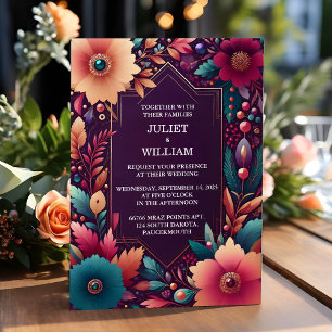 Rijke zachte Blauwgroen Herfst Gem Bold Jewel Tone Kaart