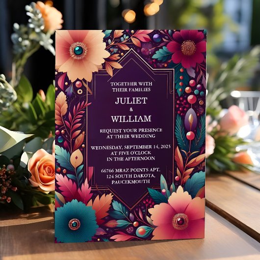 Rijke zachte Blauwgroen Herfst Gem Bold Jewel Tone Kaart