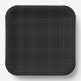 Rijke Zwarte Tinten Schotse Tartan Schotse Plaid P Papieren Bordje