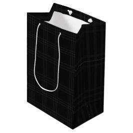 Rijke zwarte tonen Schotse tartan ruitpatroon  Medium Cadeauzakje