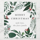 rijkelijk bos | Persoonlijke vakantie Wijn Etiket (Enkel label)