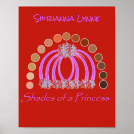 Rijkelijk op tinten van een prinses make-up regenb poster