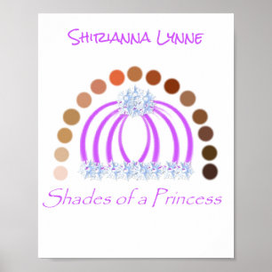 Rijkelijk op tinten van een prinses make-up regenb poster
