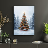 Rijkelijk Versierde Kerstboom in Winter Poster