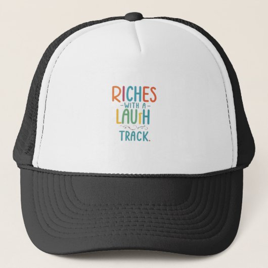 Rijken met een lachtrack trucker pet (Voorkant)