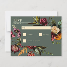 Rijkheid van de Lente Colorful Green Wedding RSVP Kaartje