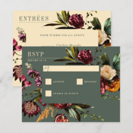 Rijkheid van de Lente Colorful Green Wedding RSVP Kaartje