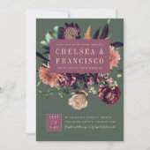 Rijkheid van de Lente Colorful Paars Green Wedding Kaart (Voorkant)