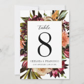 Rijkheid van het Lentkleurige Floral Table Number Kaart (Voorkant)