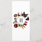Rijkheid van het Lentkleurige Floral Wedding Menu (Achterkant)