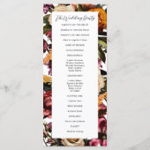 Rijkheid van het Lentkleurige Floral Wedding Programmakaart (Achterkant)