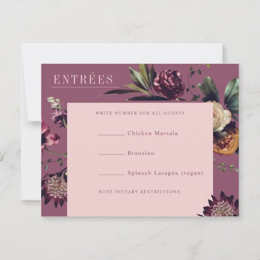 Rijkheid van het Paarse lentekleurig orchidee huwe RSVP Kaartje (Achterkant)