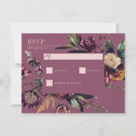 Rijkheid van het Paarse lentekleurig orchidee huwe RSVP Kaartje