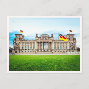 Rijksdaggebouw Berlijn Duitse Vlag Foto Briefkaart