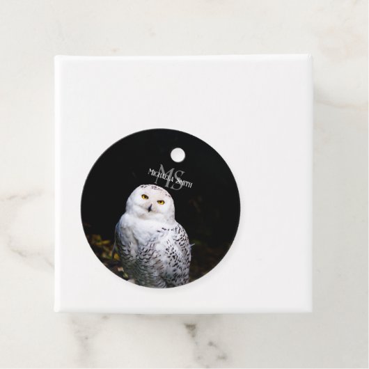 Rijkswintersnuffeluil (monogram) bedankjes labels (In situ)