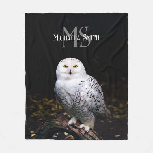 Rijkswintersnuffeluil (monogram) fleece deken (Voorkant)