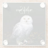 Rijkswintersnuffeluil (monogram) glazen onderzetter (Achterkant)