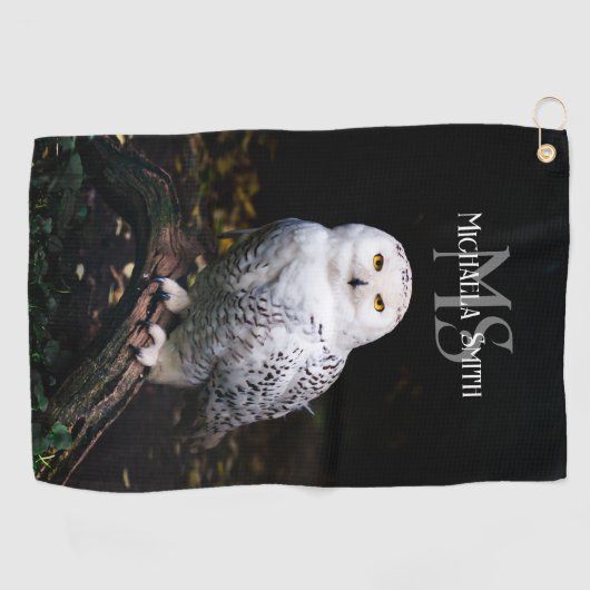 Rijkswintersnuffeluil (monogram) golfhanddoek (Horizontaal)