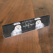 Rijkswintersnuffeluil (monogram) naambordje (Zijkant)