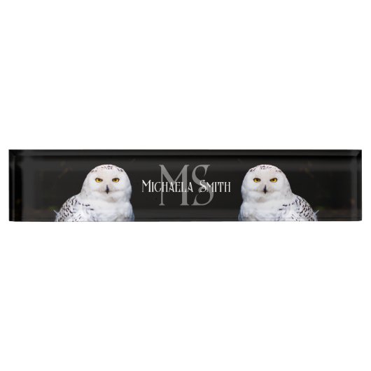 Rijkswintersnuffeluil (monogram) naambordje (Voorkant)