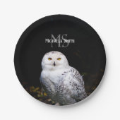 Rijkswintersnuffeluil (monogram) papieren bordje (Voorkant)