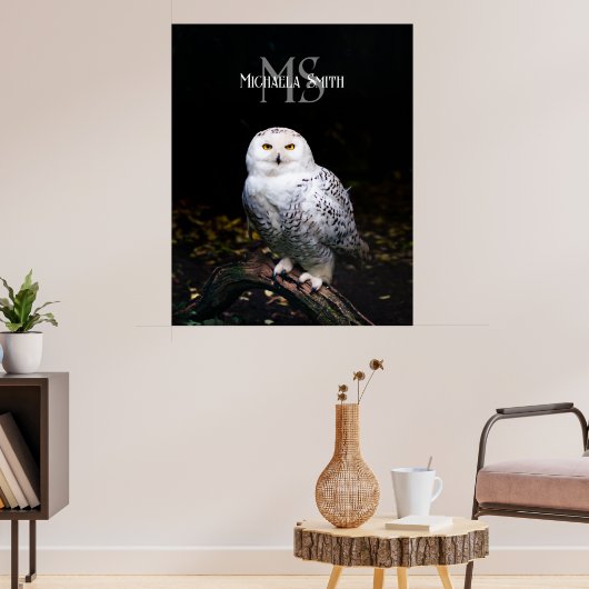 Rijkswintersnuffeluil (monogram) poster (Woonkamer 3)