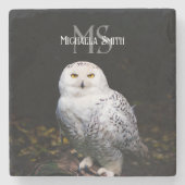 Rijkswintersnuffeluil (monogram) stenen onderzetter (Voorkant)