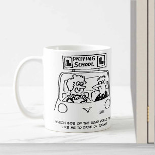 Rijles - Welke kant van de weg? Koffiemok