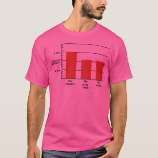 Rijmen tot grijs haar staafdiagram retro t-shirt