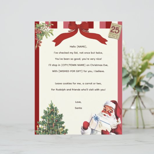  rijmende kerstbrief van Santa's Desk (Staand voorkant)