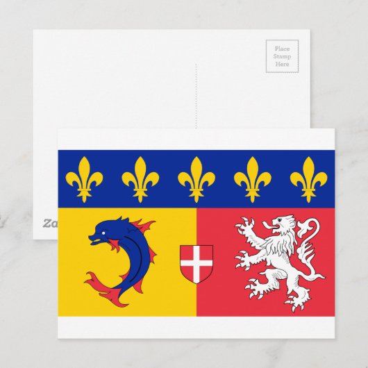 Rijn-Alpes vlag Briefkaart (Voorkant / Achterkant)