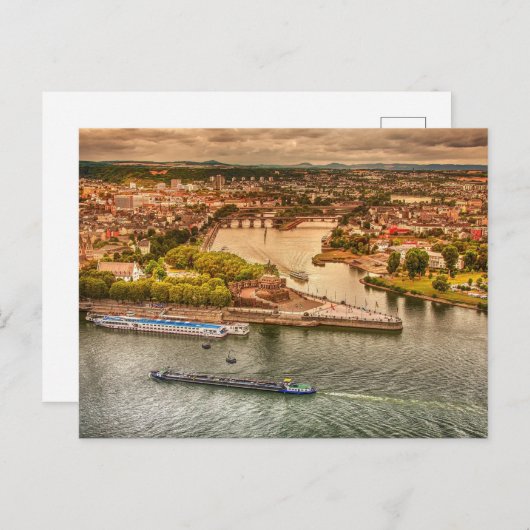 Rijn, Duitsland, prachtig Uitzicht Briefkaart (Voorkant / Achterkant)