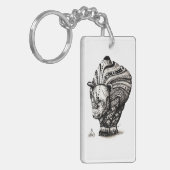 Rijn- en vlinderpatroontribale sleutelhanger (Voorkant Links)