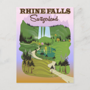 Rijn herfst Zwitserland reisposter Briefkaart