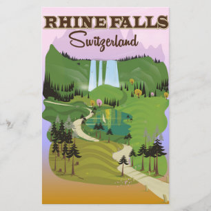 Rijn herfst Zwitserland reisposter Briefpapier
