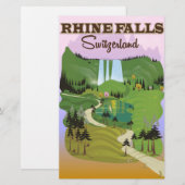 Rijn herfst Zwitserland reisposter Briefpapier (Voorkant / Achterkant)