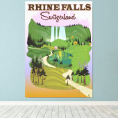 Rijn herfst Zwitserland reisposter Canvas Afdruk (Insitu (Houten vloer))