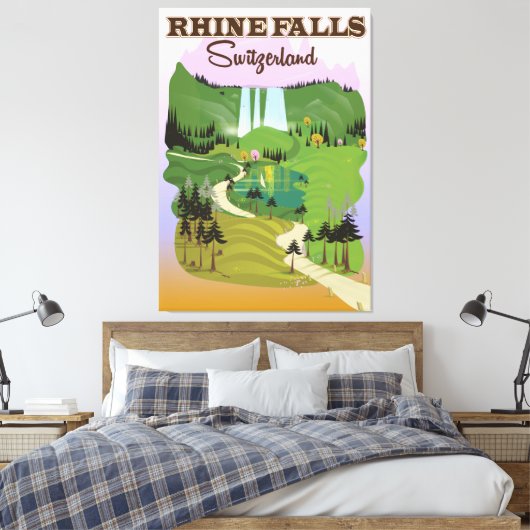 Rijn herfst Zwitserland reisposter Canvas Afdruk (Insitu (Slaapkamer))