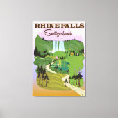 Rijn herfst Zwitserland reisposter Canvas Afdruk (Voorkant)