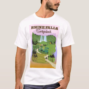 Rijn herfst Zwitserland reisposter T-shirt