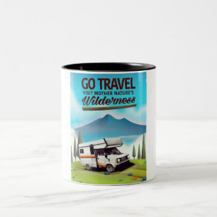 Rijn herfst Zwitserland reisposter Tweekleurige Koffiemok