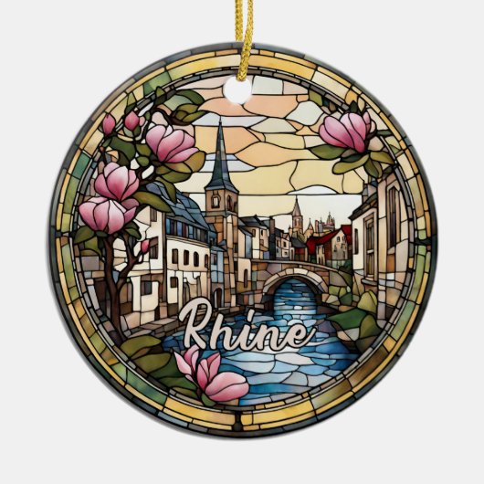 Rijn in Duitsland Keramisch Ornament (Voorkant)