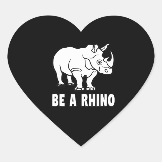 Rijn-Rhinoceros-succescadeau zijn Hart Sticker (Voorkant)